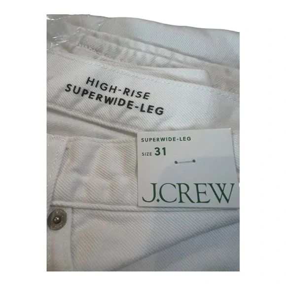 J.Crew High-rise Super Wide-leg Jeans in White Womens Size 31 and 32 NEW BX951 - Picture 12 of 15